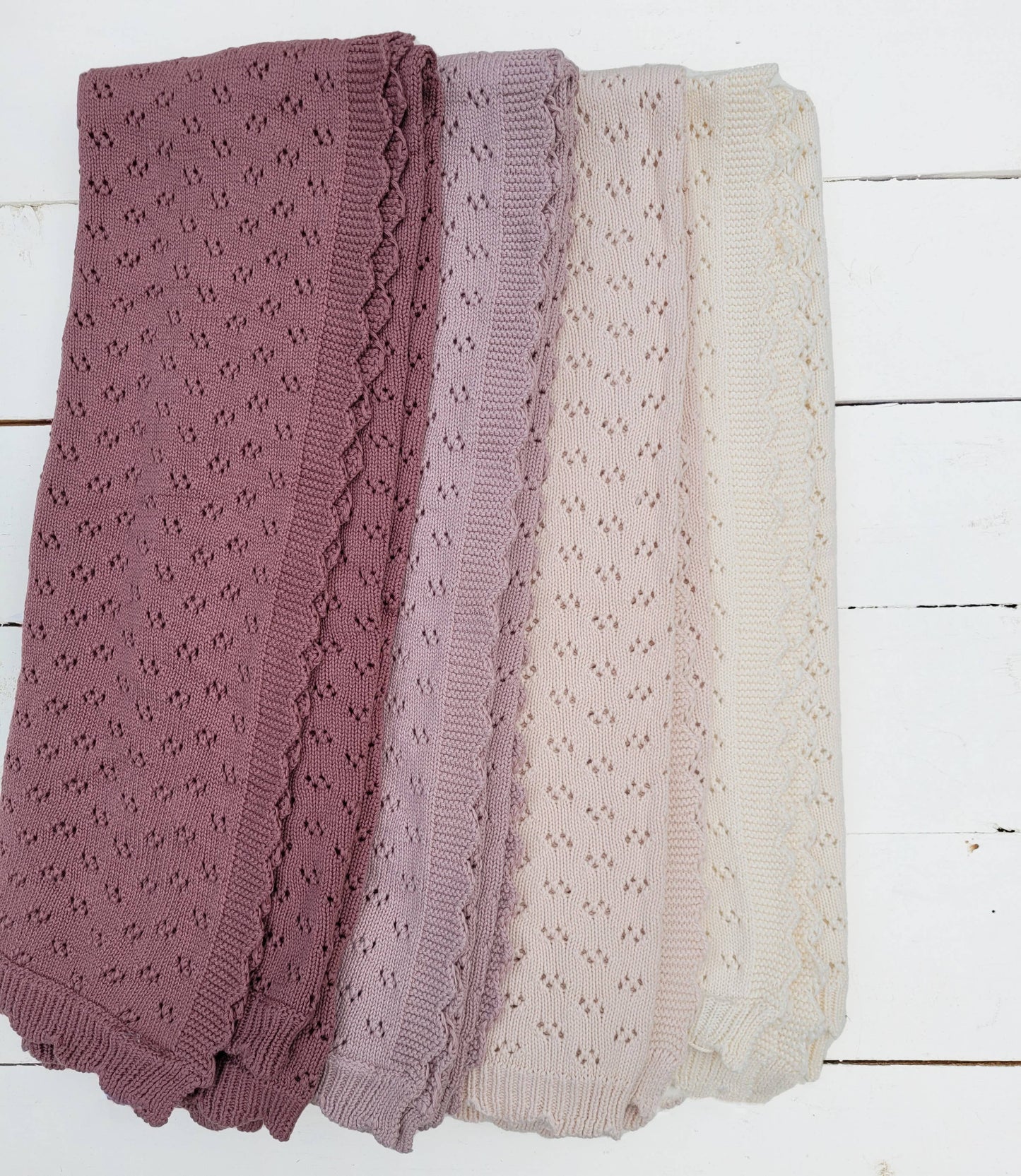 Grace Knitted Cotton Crib Blanket